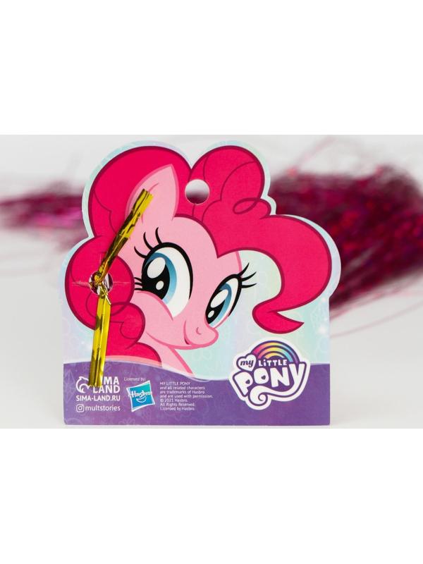 Прядь для волос блестящая розовая 