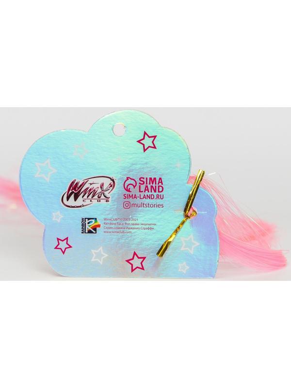 Прядь для волос блестящая бело-розовая 