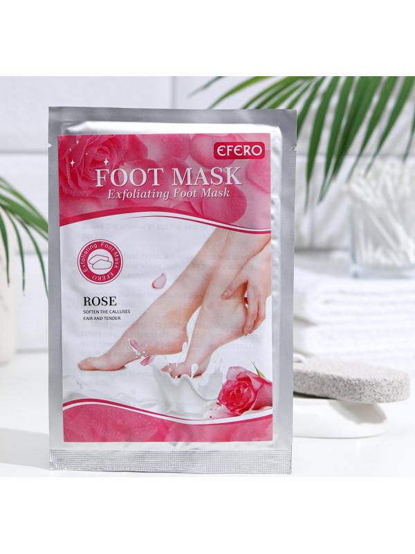 Отшелушивающая маска-носки для ног на основе экстракта розовой розы, универсальная, 1 пара