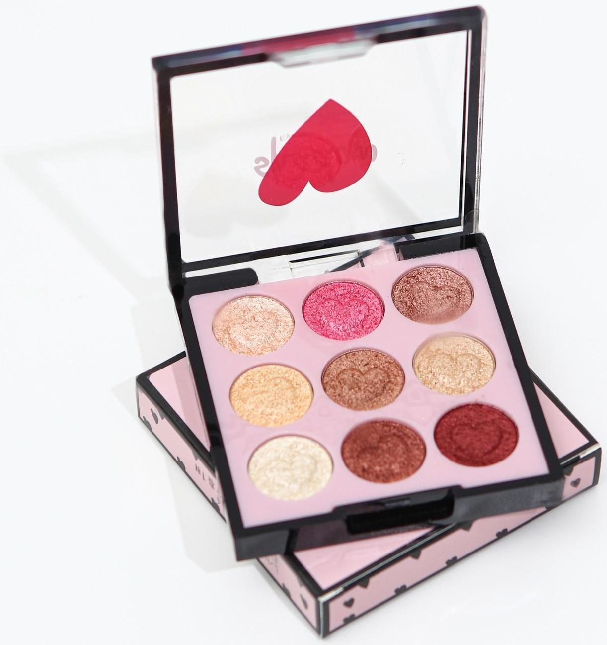 Палетка теней для век в форме сердца, 9 цветов, №1