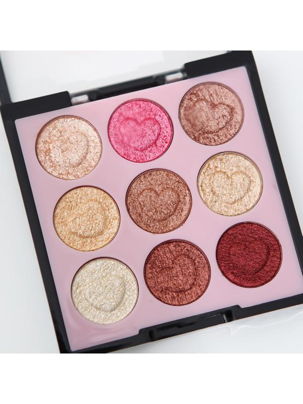 Палетка теней для век в форме сердца, 9 цветов, №1