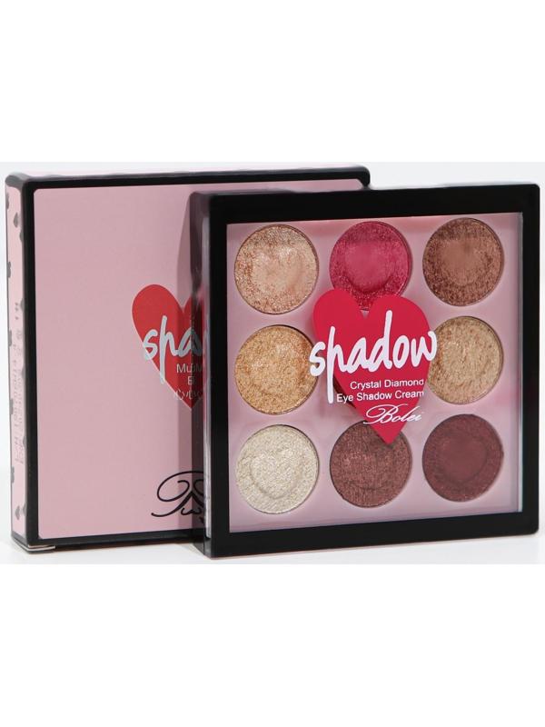 Палетка теней для век в форме сердца, 9 цветов, №1