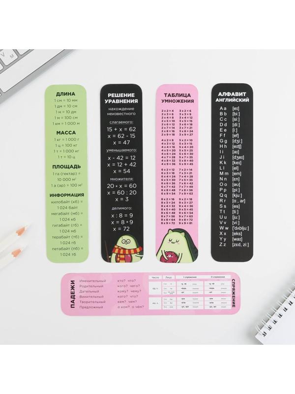 Набор картонных закладок 5 шт «Авокадо»