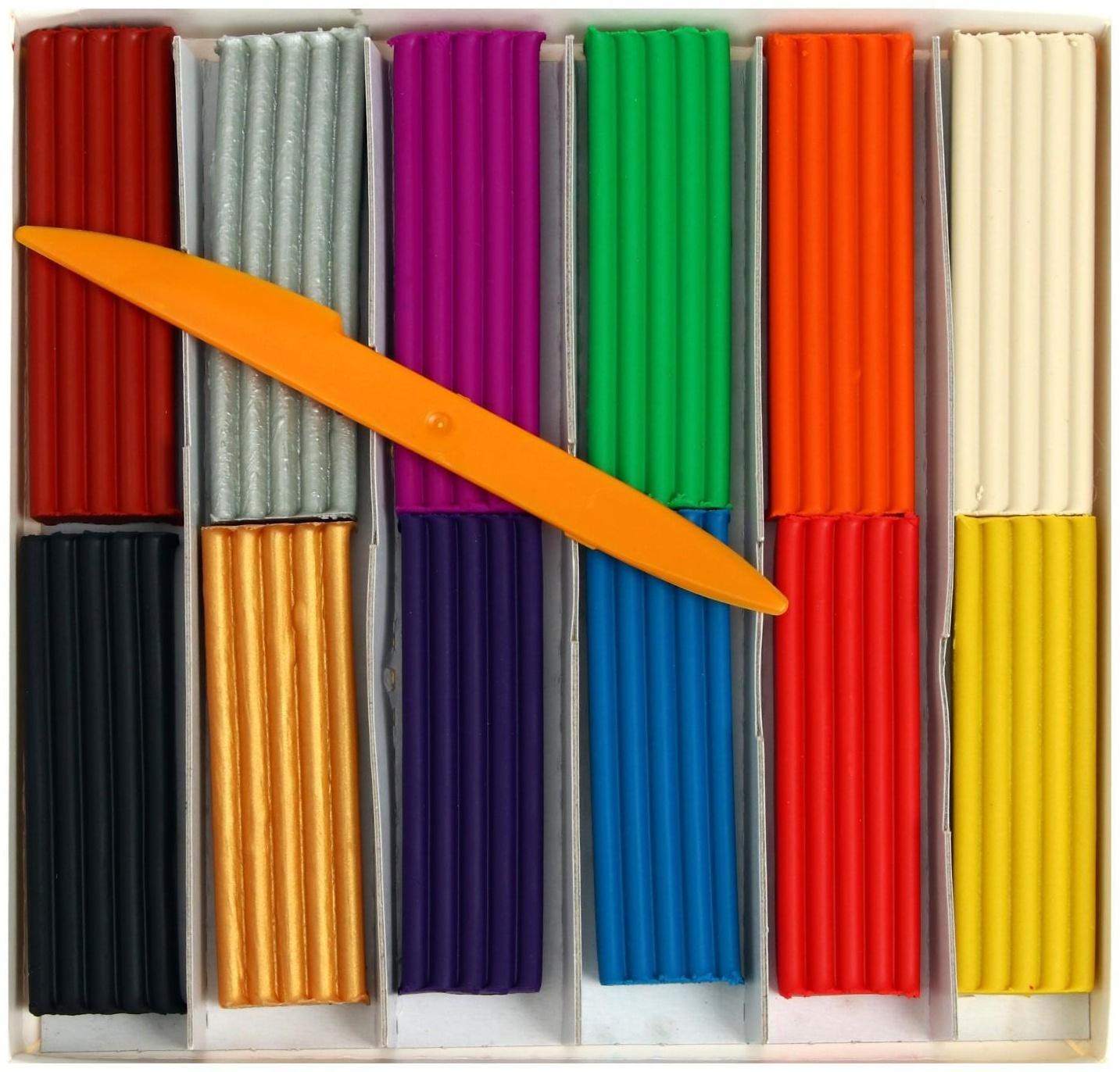 Пластилин 12 цветов, 230 г 