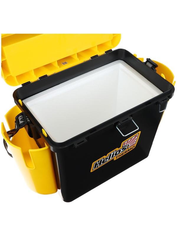 Ящик Helios FishBox Thermo с термоконтейнером (19л/8,5л), цвет чёрный-жёлтый (T-FB-T-19-8-BY)