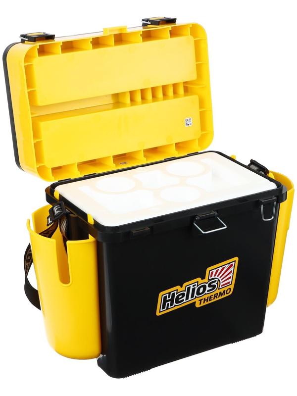 Ящик Helios FishBox Thermo с термоконтейнером (19л/8,5л), цвет чёрный-жёлтый (T-FB-T-19-8-BY)