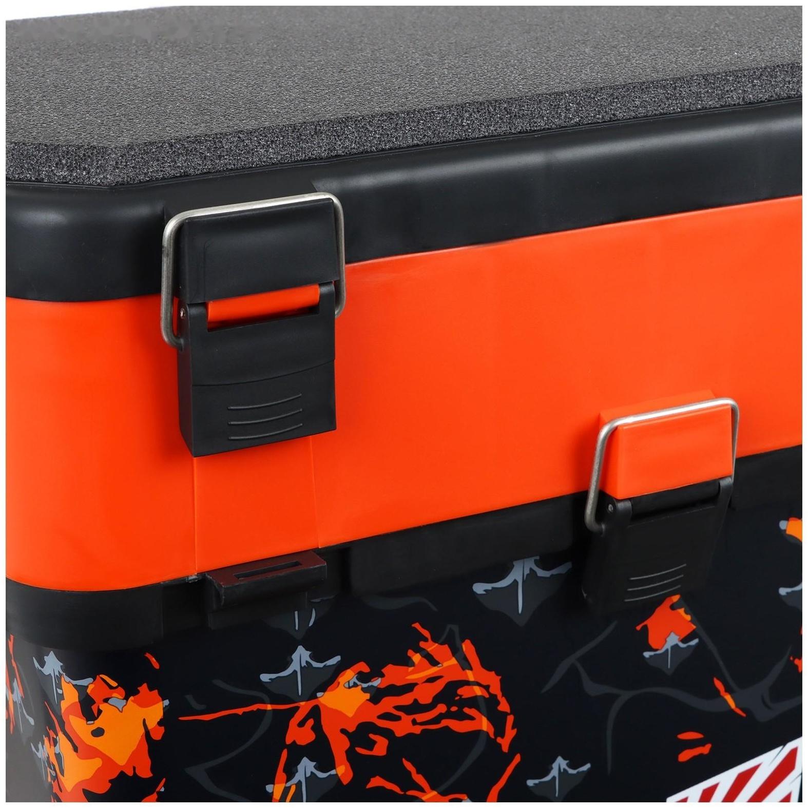 Ящик рыболовный зимний Helios SHARK, цвет оранжевый (HS-IB-19-SHO-1)