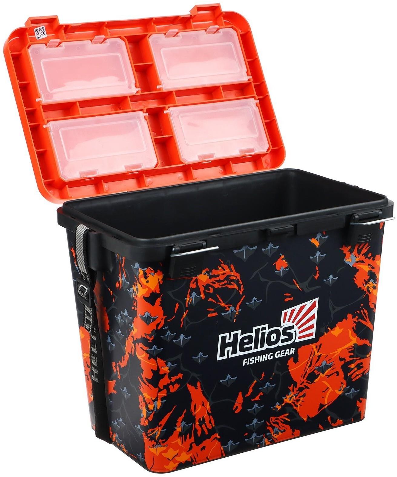 Ящик рыболовный зимний Helios SHARK, цвет оранжевый (HS-IB-19-SHO)