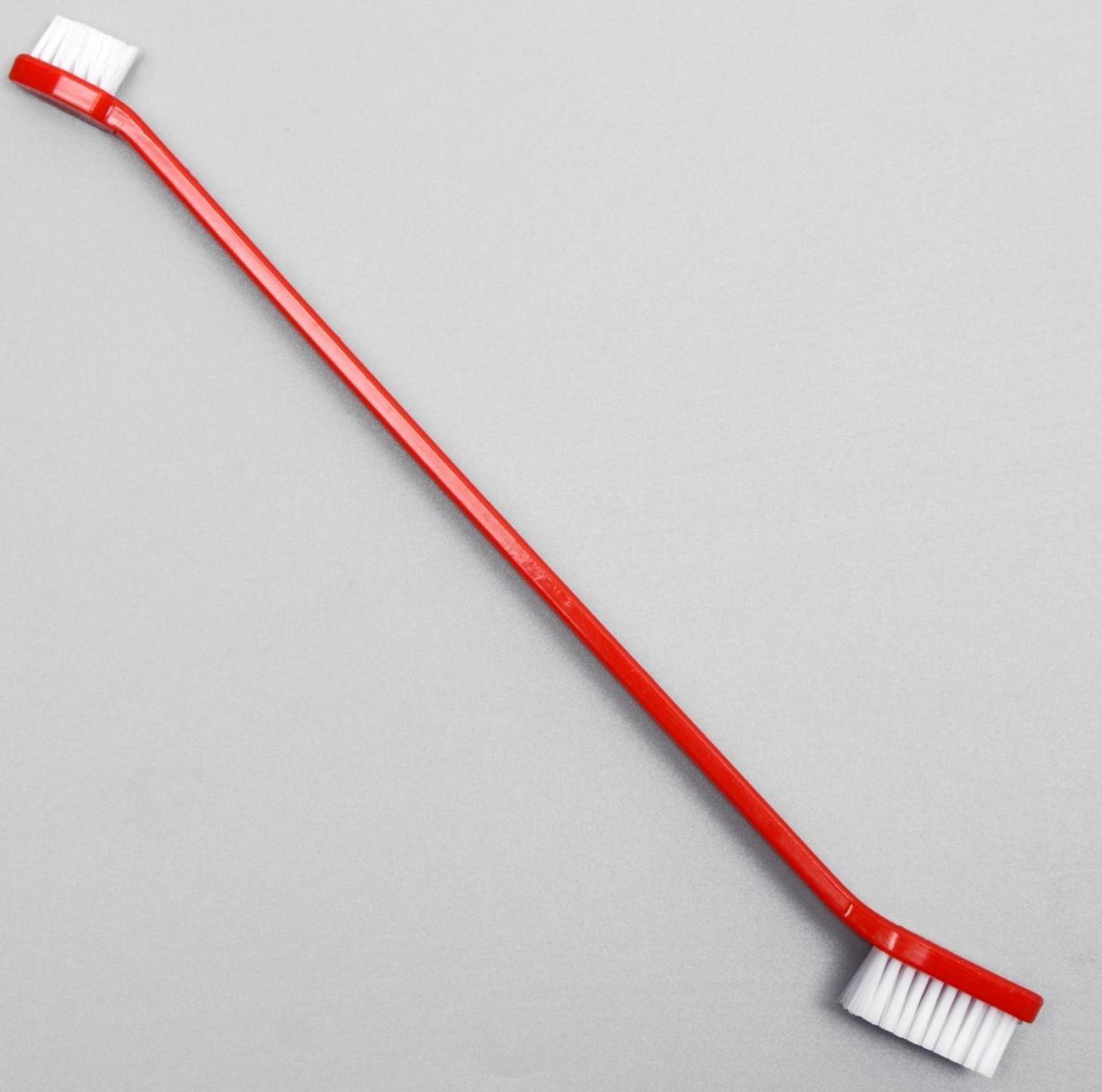 Зубная щётка двухсторонняя, набор 2 шт, красная и синяя