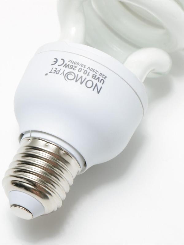 Лампа для террариума UVB 10.0 NomoyPet, 26 Вт, цоколь Е27