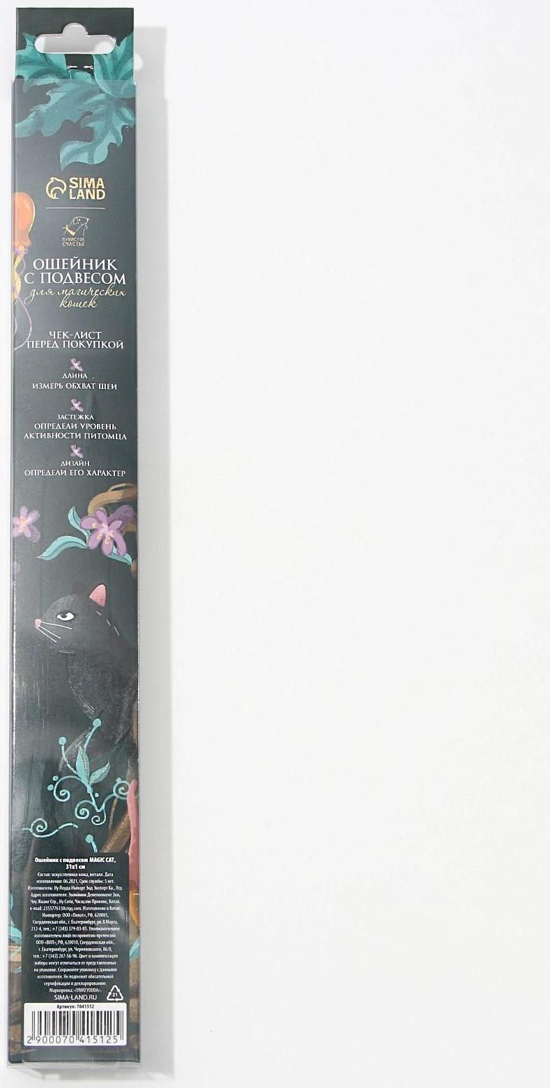 Ошейник с подвесом MAGIC CAT 31x1 см, коричневый