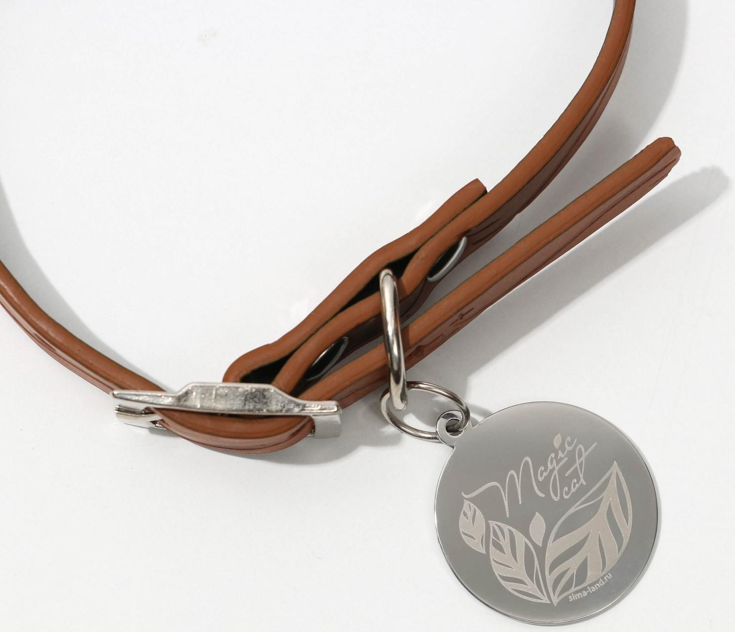 Ошейник с подвесом MAGIC CAT 31x1 см, коричневый