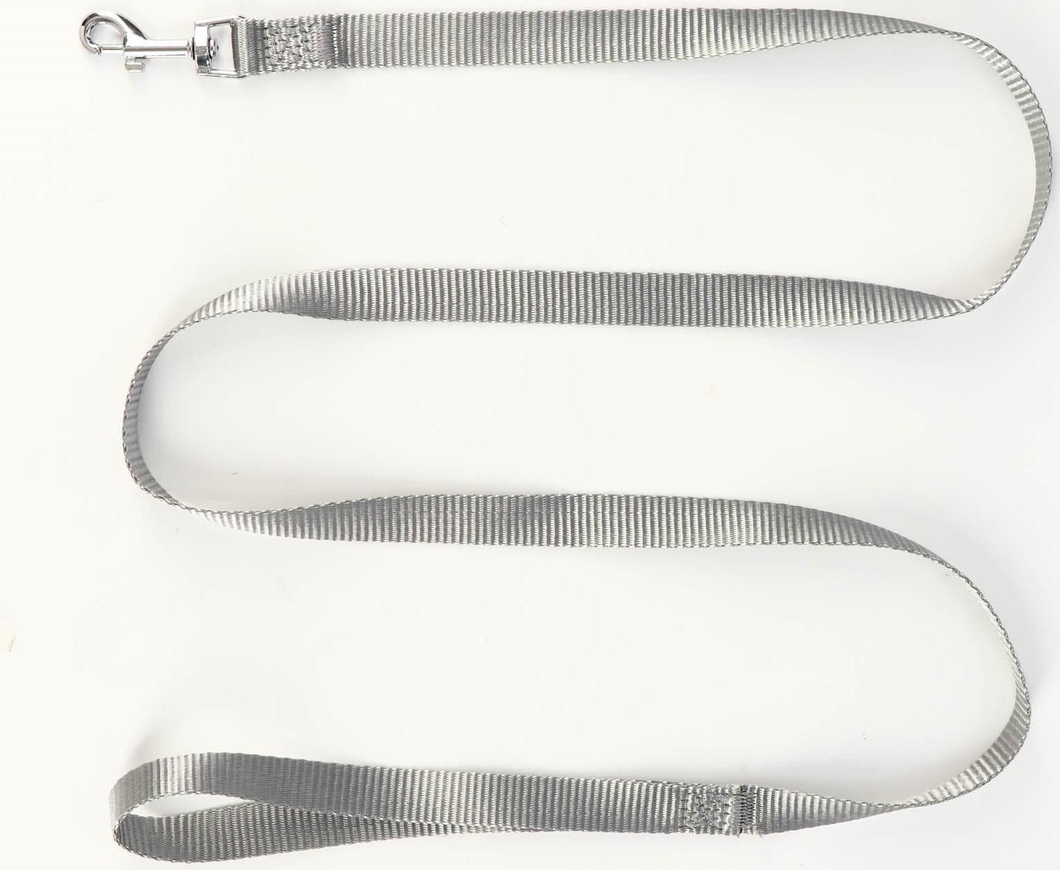 Комплект амуниции с мягкой шлейкой,L (ОШ 30-50, ОГ 36-56 см; 120х1,5 см) серый