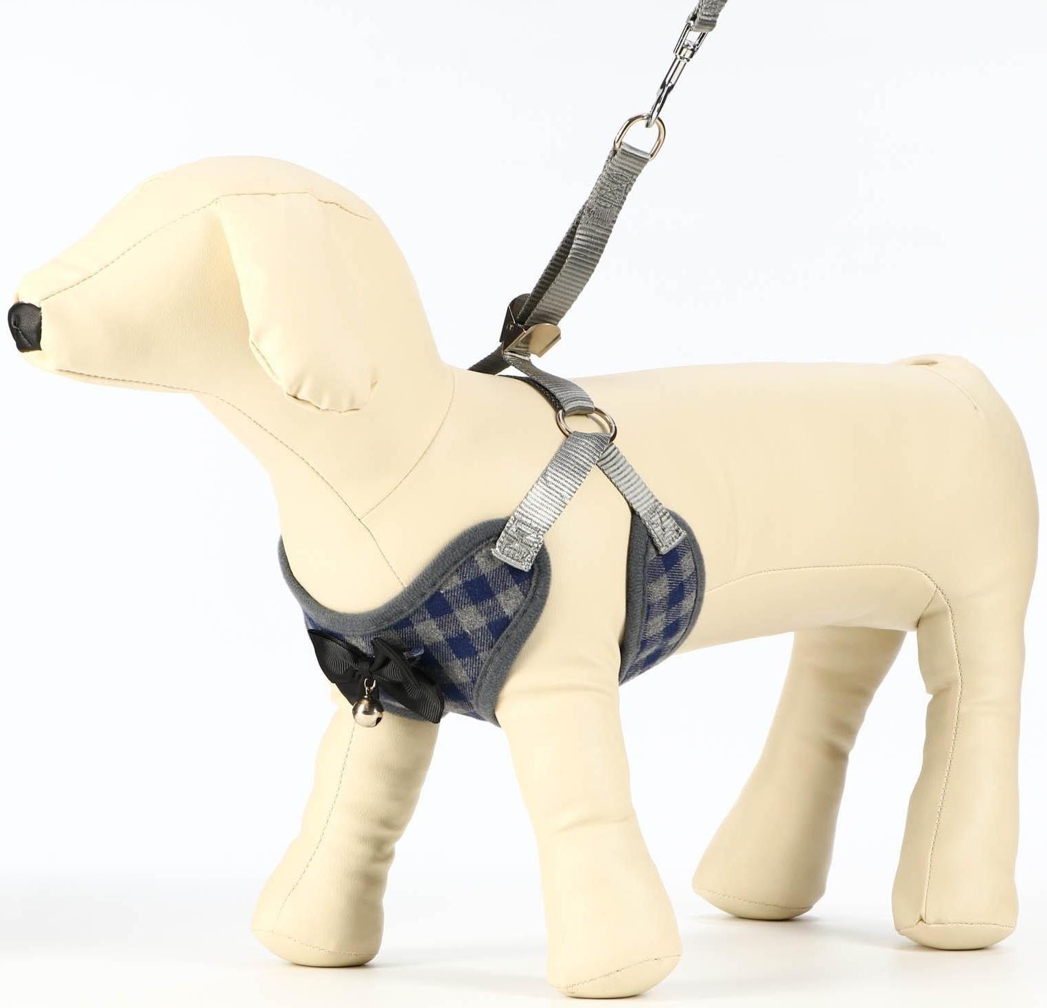 Комплект амуниции с мягкой шлейкой,L (ОШ 30-50, ОГ 36-56 см; 120х1,5 см) серый