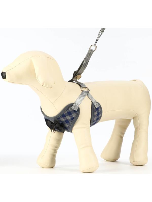 Комплект амуниции с мягкой шлейкой,L (ОШ 30-50, ОГ 36-56 см; 120х1,5 см) серый