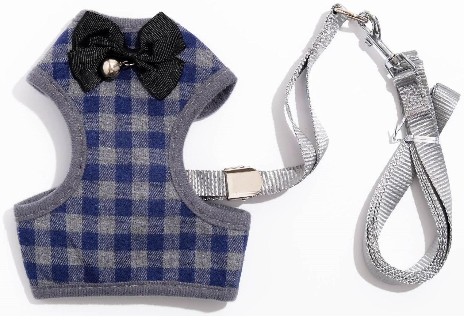 Комплект амуниции с мягкой шлейкой, S, (ОШ 20-40, ОГ 30-44 см; 120х1 см) серый