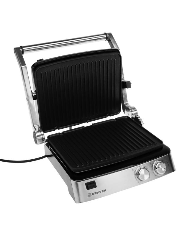 Электрогриль BRAYER BR2007, 2000 Вт, антипригарное покрытие, 29*23 см