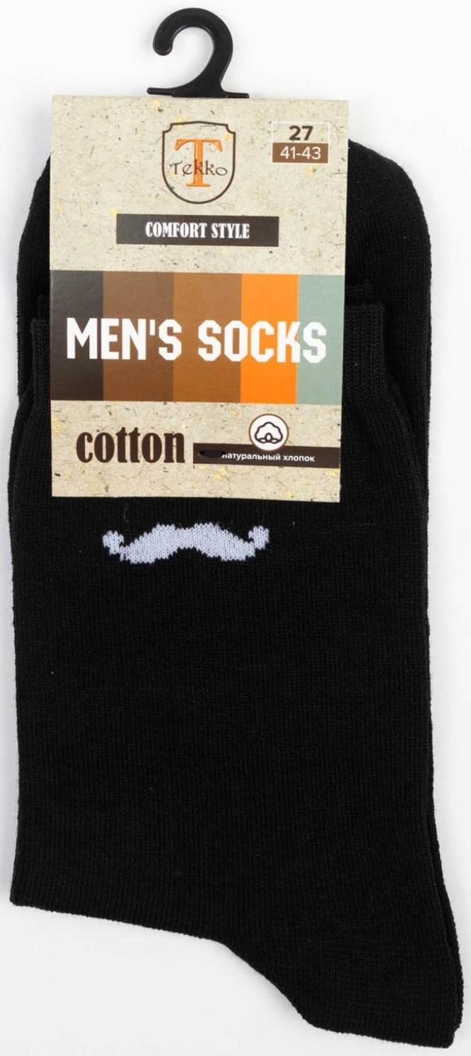 Носки мужские «Усики», цвет чёрный, размер 27
