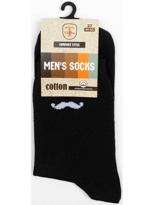 Носки мужские «Усики», цвет чёрный, размер 27