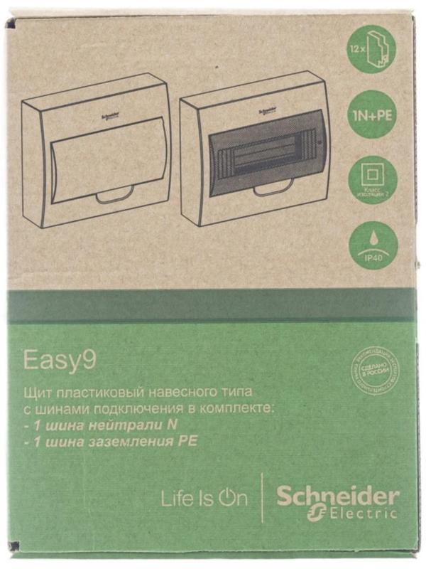 Бокс SE Easy9, 1 ряд, 12 модулей, навесной, IP40, белый, EZ9E112S2SRU