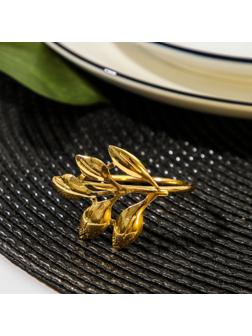 Кольцо для салфетки «Nature Лепестки», 4,5×3,2 см, цвет золотой