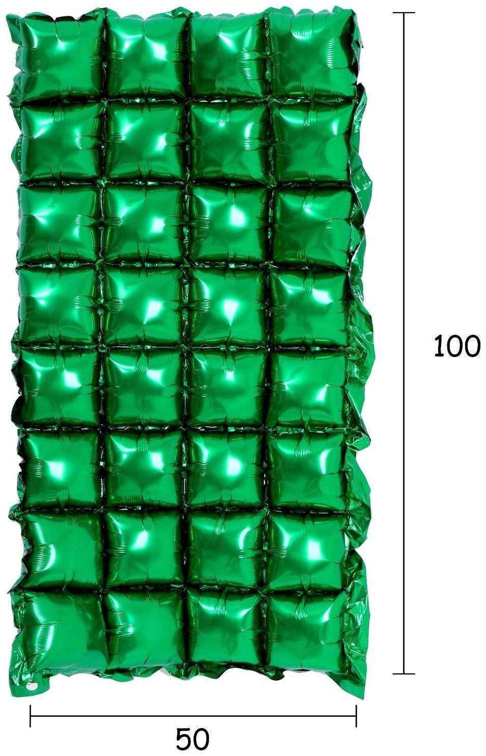 Панно фольгированное 74 х 142 см, 4 ряда, цвет зелёный