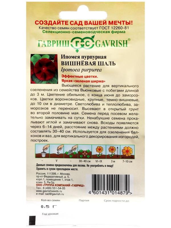 Семена цветов Ипомея 