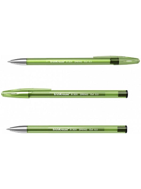 Ручка гелевая ErichKrause R-301 Spring Gel Stick, чернила черные, узел 0.5 мм, длина линии письма 600 метров