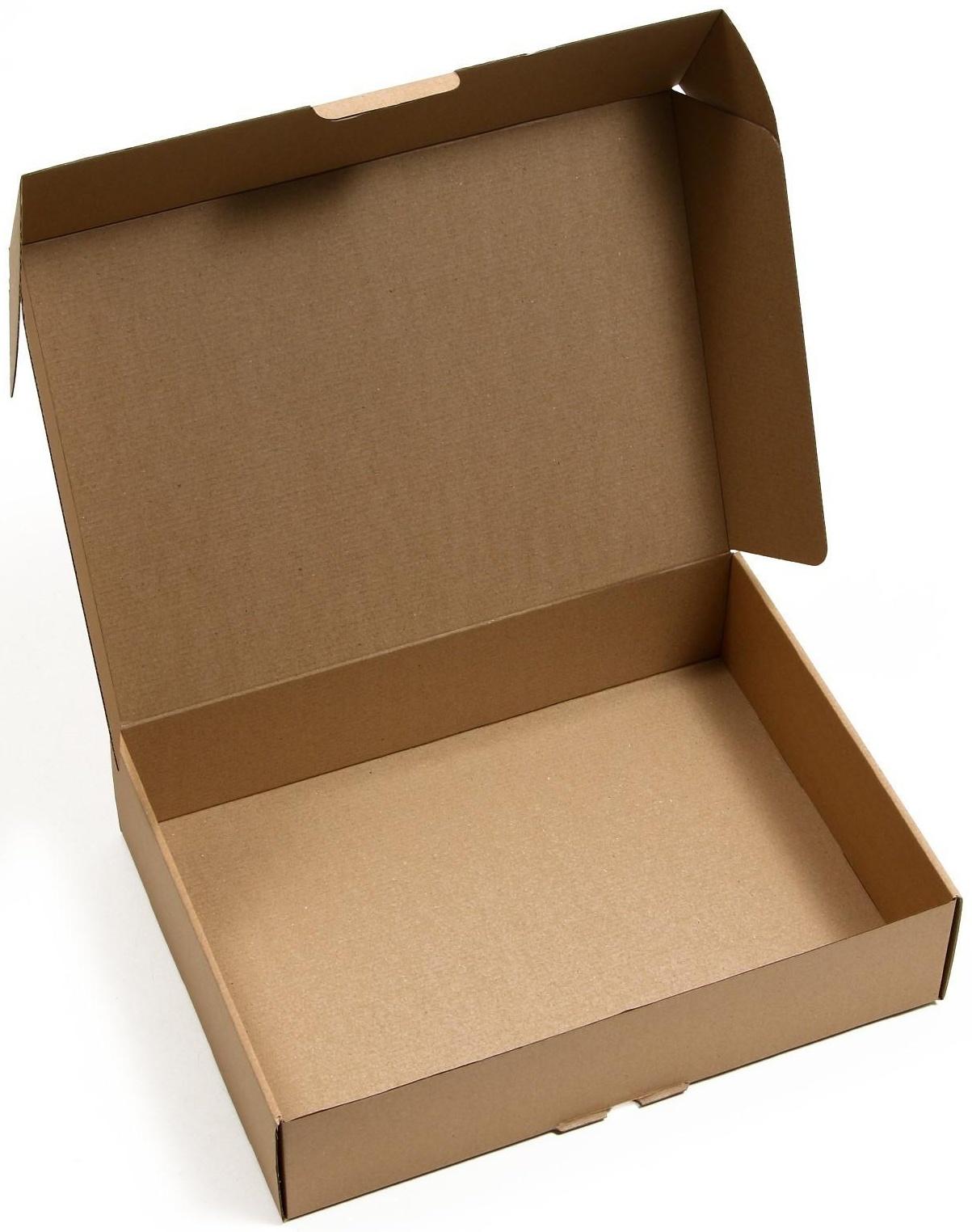 Коробка самосборная, бурая, 38 х 28 х 9 см