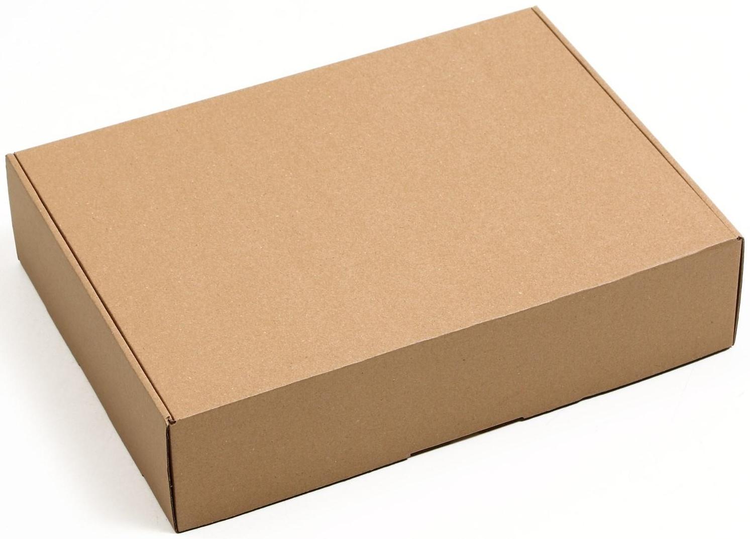 Коробка самосборная, бурая, 38 х 28 х 9 см