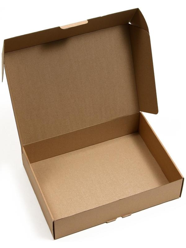 Коробка самосборная, бурая, 38 х 28 х 9 см