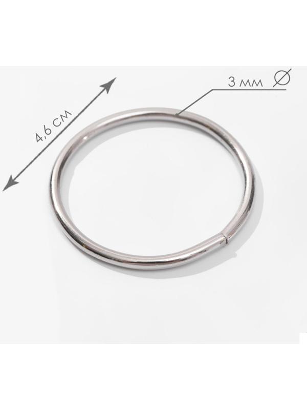 Кольцо для сумок, d = 40 мм, толщина - 3 мм, цвет никель