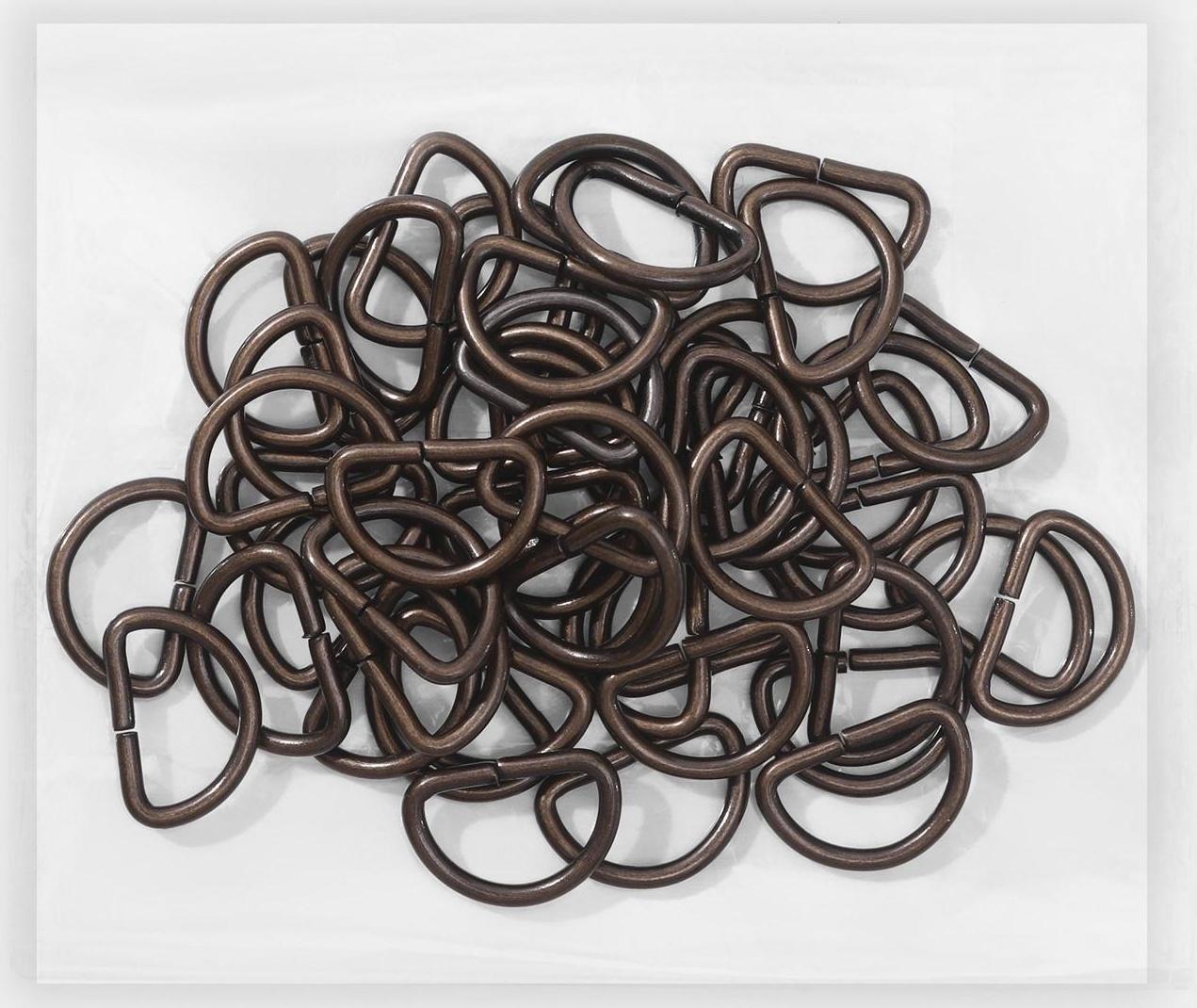 Полукольцо для сумок, d = 15 мм, толщина - 2 мм, цвет антик