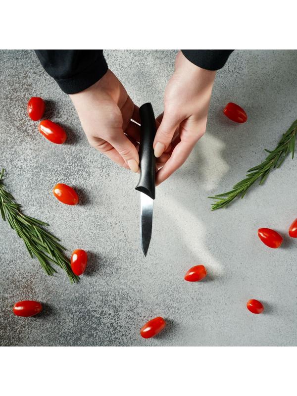 Нож Доляна «Грайм» овощной, лезвие 7,5 см, цвет чёрный