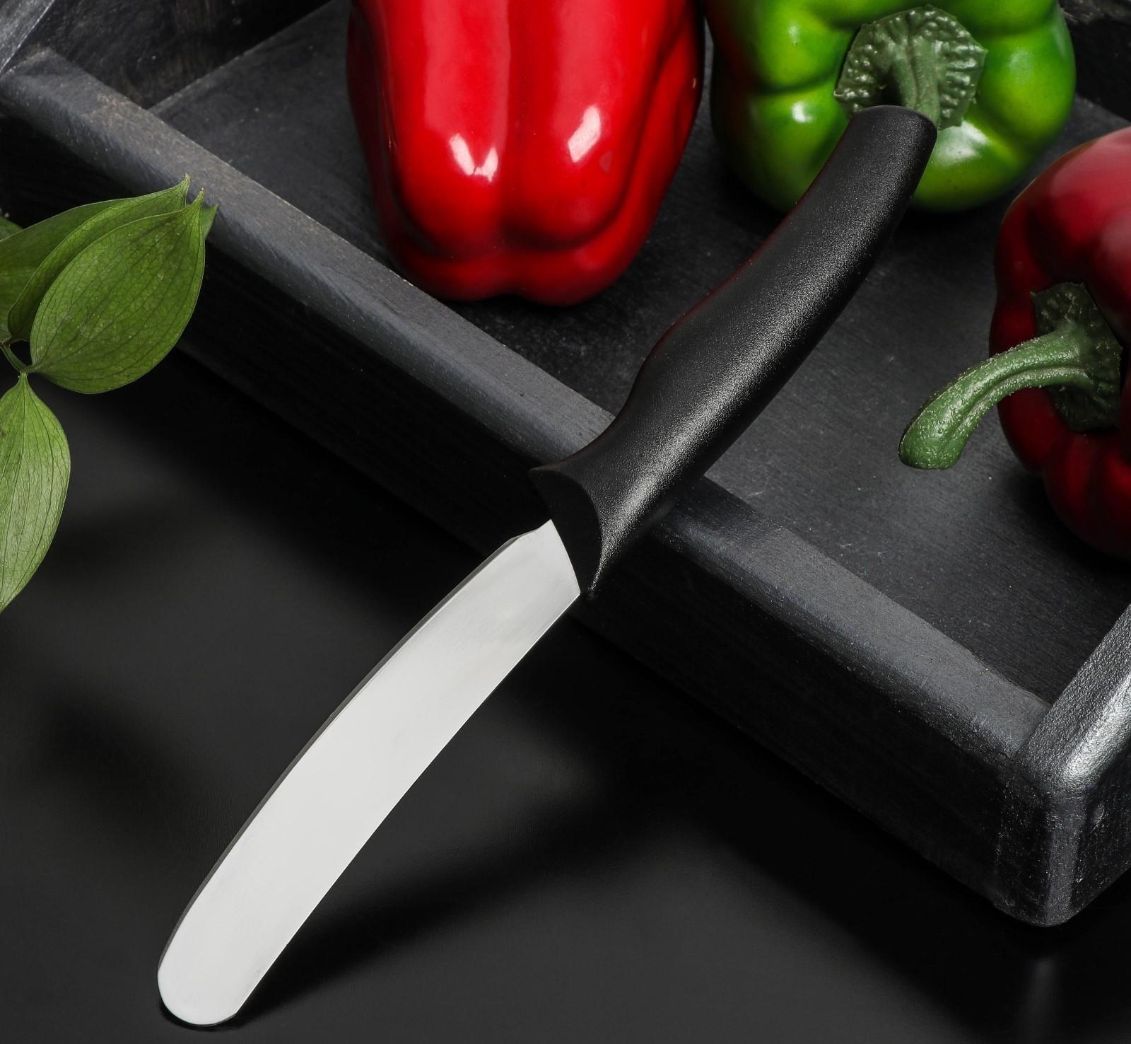 Нож Доляна «Грайм» для масла, лезвие 7,5 см, цвет чёрный