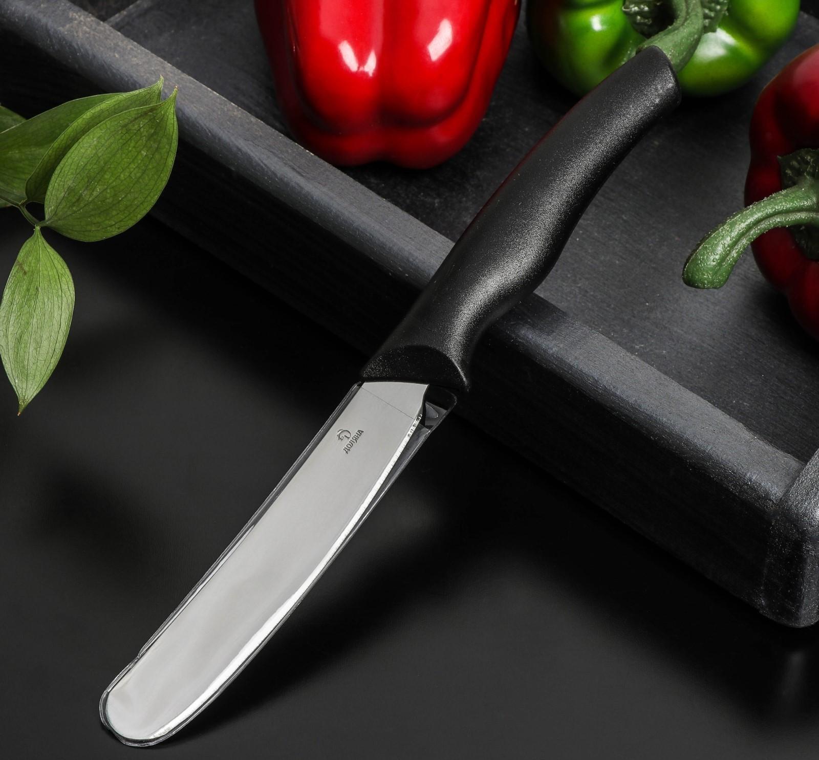 Нож Доляна «Грайм» для масла, лезвие 7,5 см, цвет чёрный