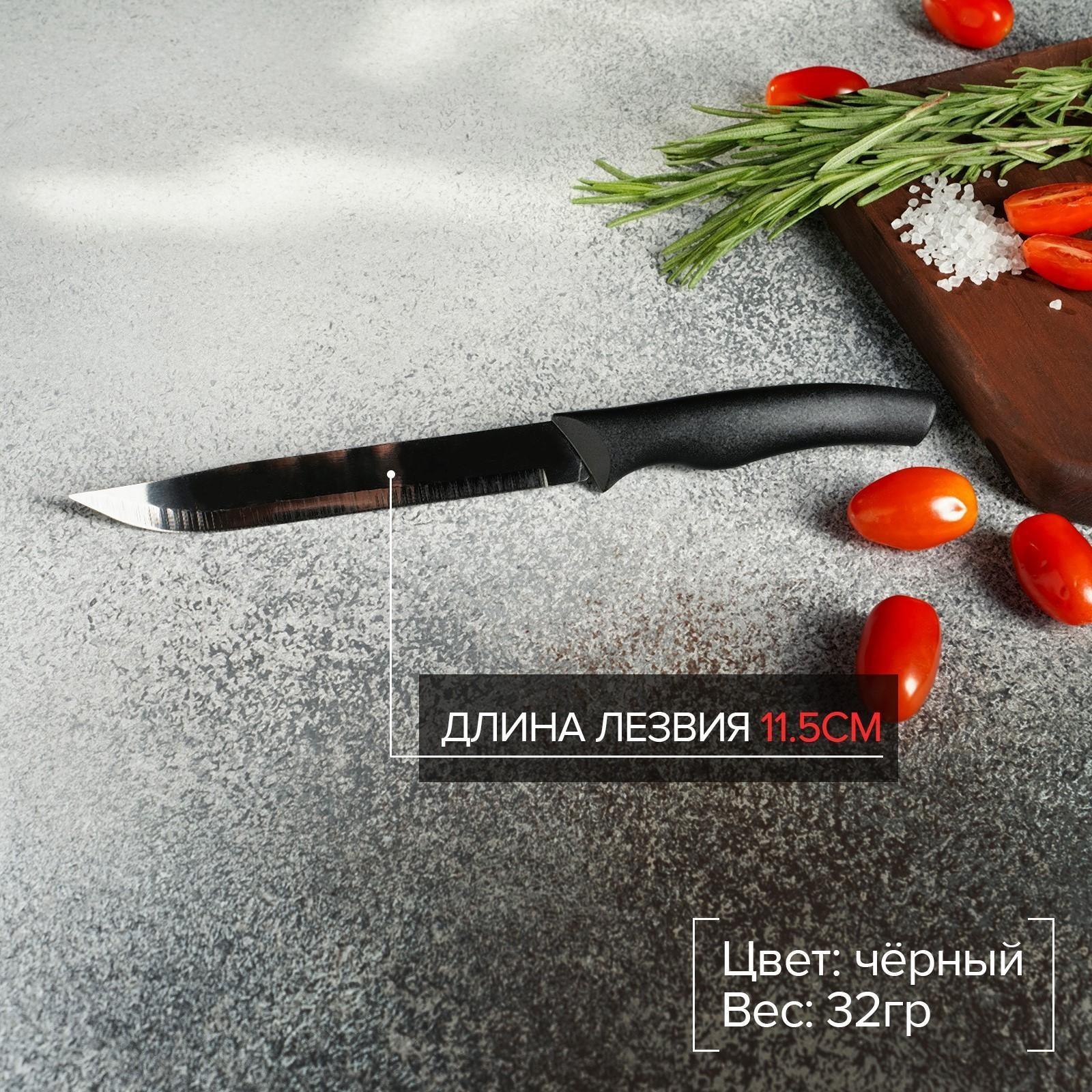 Нож Доляна «Грайм» универсальный, лезвие 11,5 см, цвет чёрный