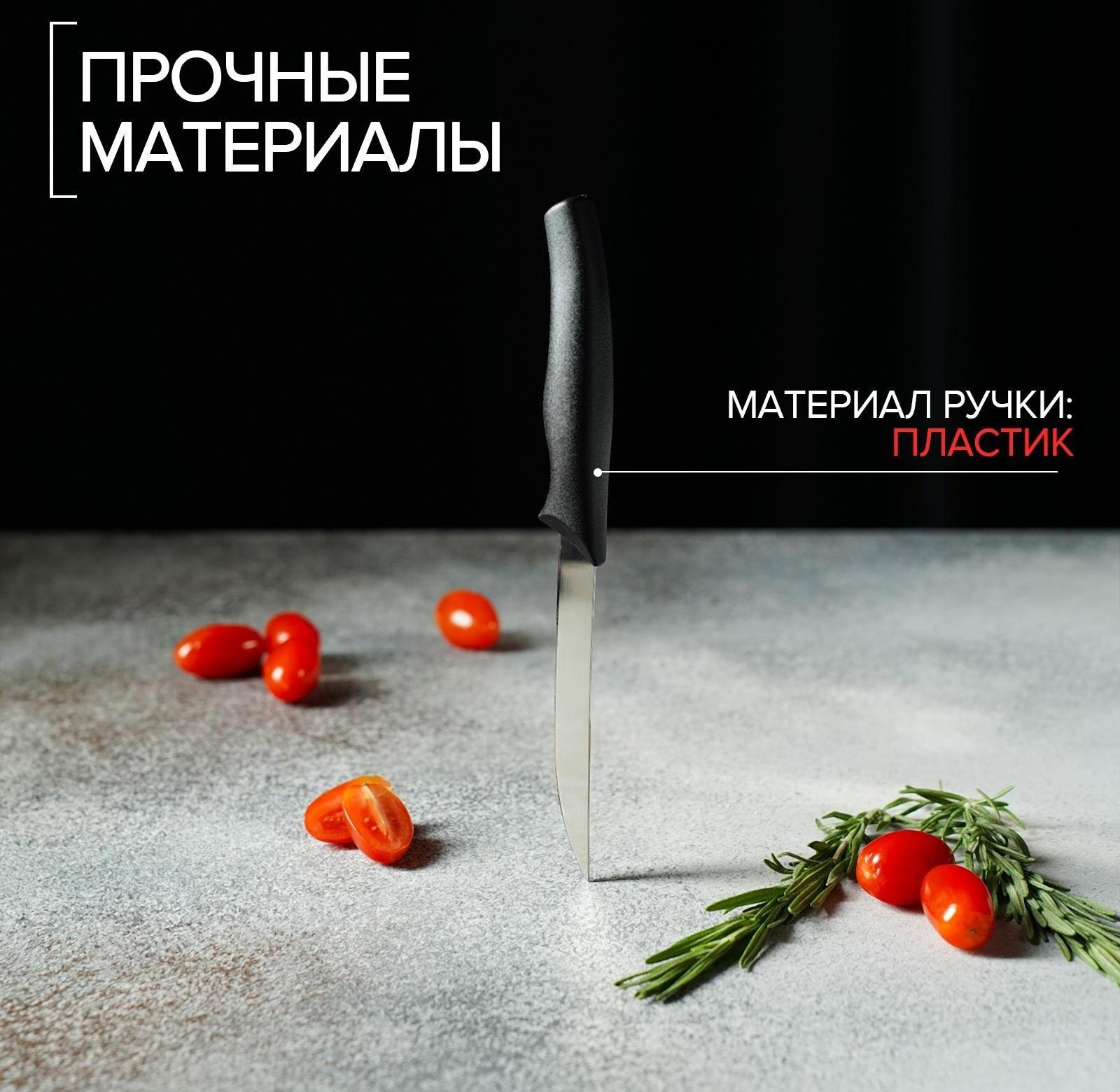 Нож Доляна «Грайм» универсальный, лезвие 11,5 см, цвет чёрный