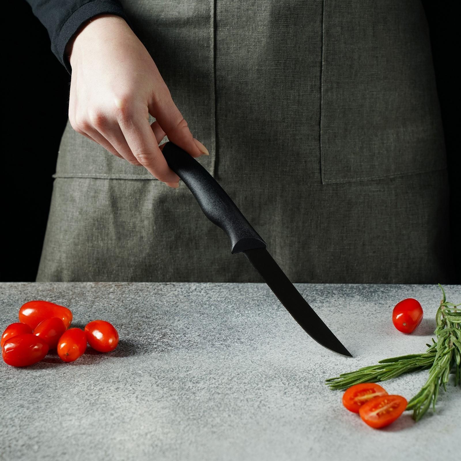 Нож Доляна «Грайм» универсальный, лезвие 11,5 см, цвет чёрный