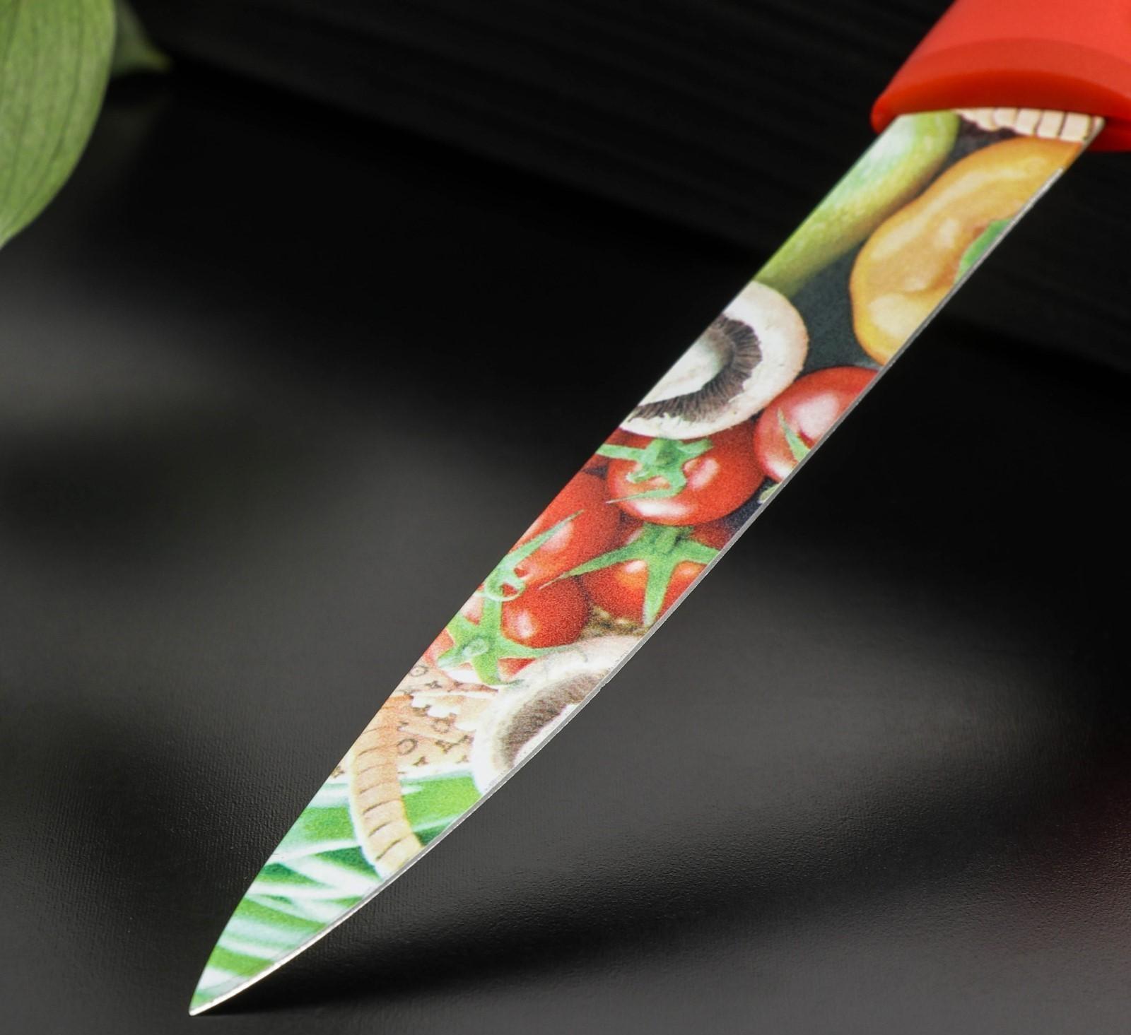 Нож с антиналипающим покрытием Доляна «Урожай» универсальный, лезвие 12,5 см