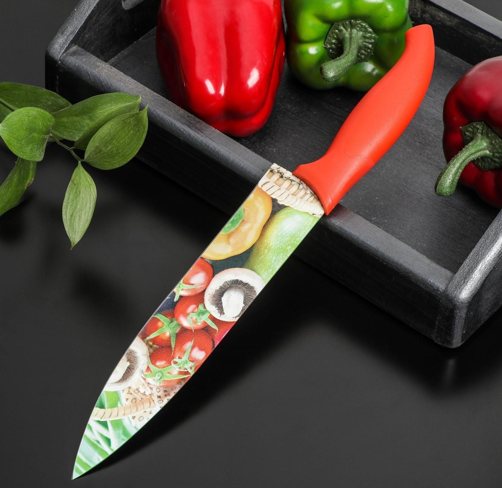 Нож с антиналипающим покрытием Доляна «Урожай» шеф, лезвие 20 см