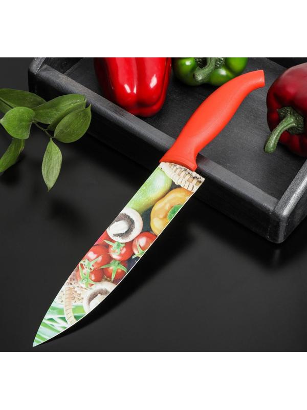 Нож с антиналипающим покрытием Доляна «Урожай» шеф, лезвие 20 см