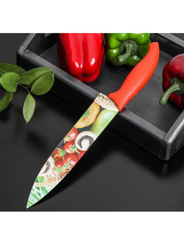 Нож с антиналипающим покрытием Доляна «Урожай» шеф, лезвие 20 см