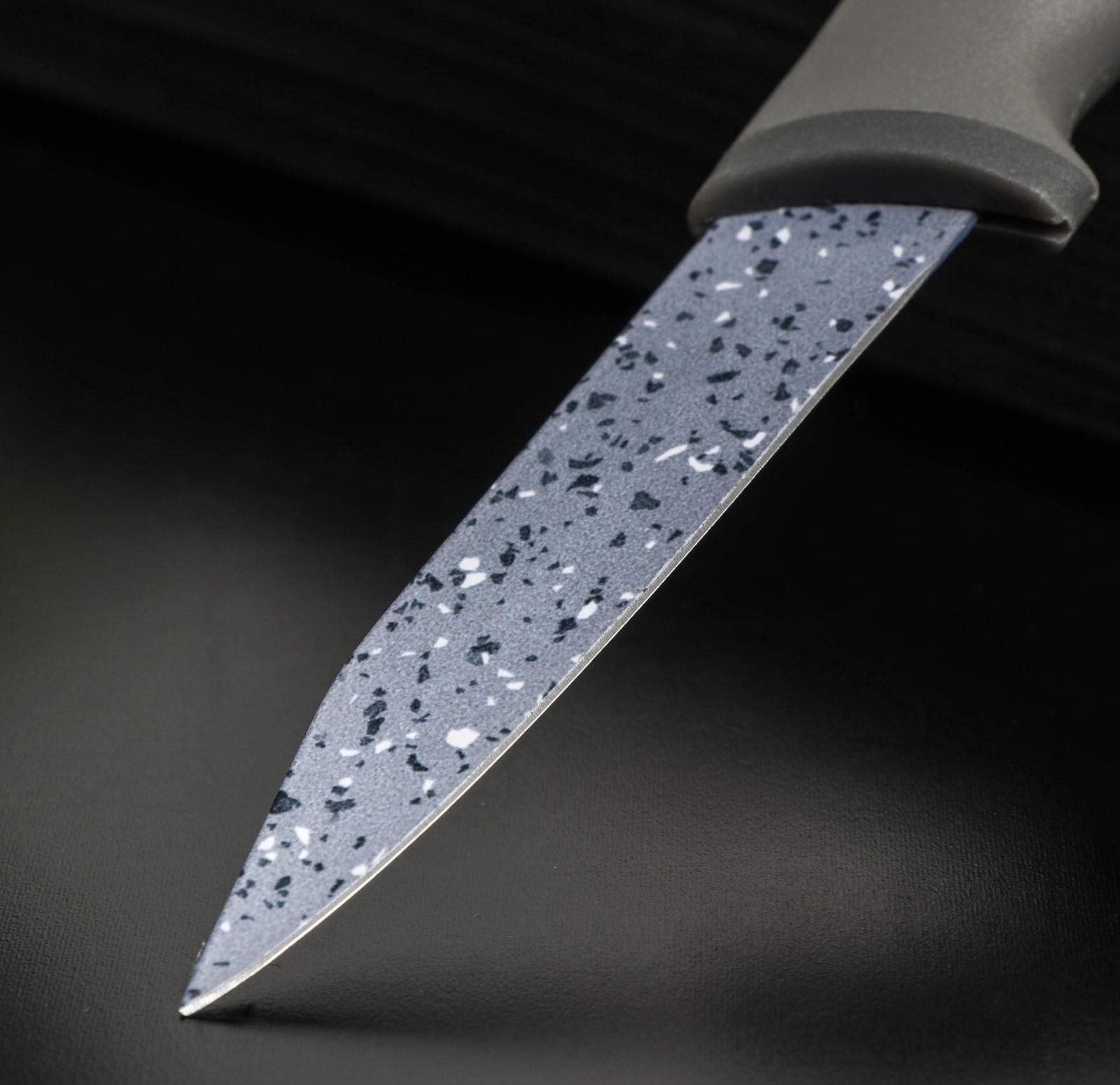 Нож с антиналипающим покрытием Доляна «Гранит», овощной, лезвие 8 см