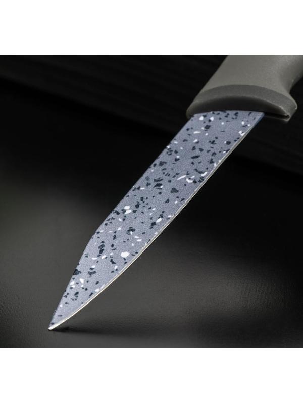 Нож с антиналипающим покрытием Доляна «Гранит», овощной, лезвие 8 см