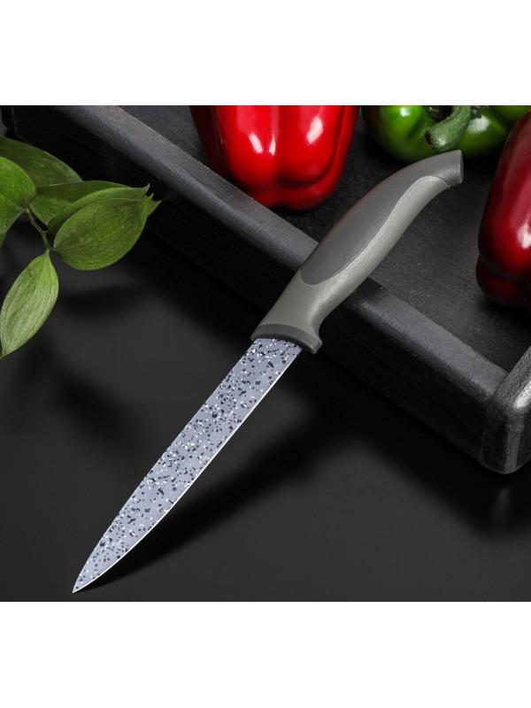 Нож с антиналипающим покрытием Доляна «Гранит», универсальный, лезвие 12,5 см