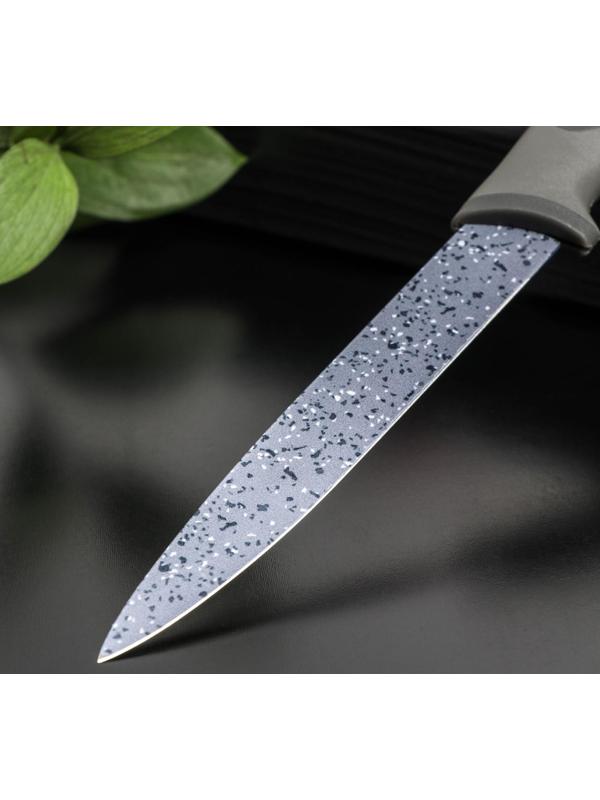 Нож с антиналипающим покрытием Доляна «Гранит», универсальный, лезвие 12,5 см