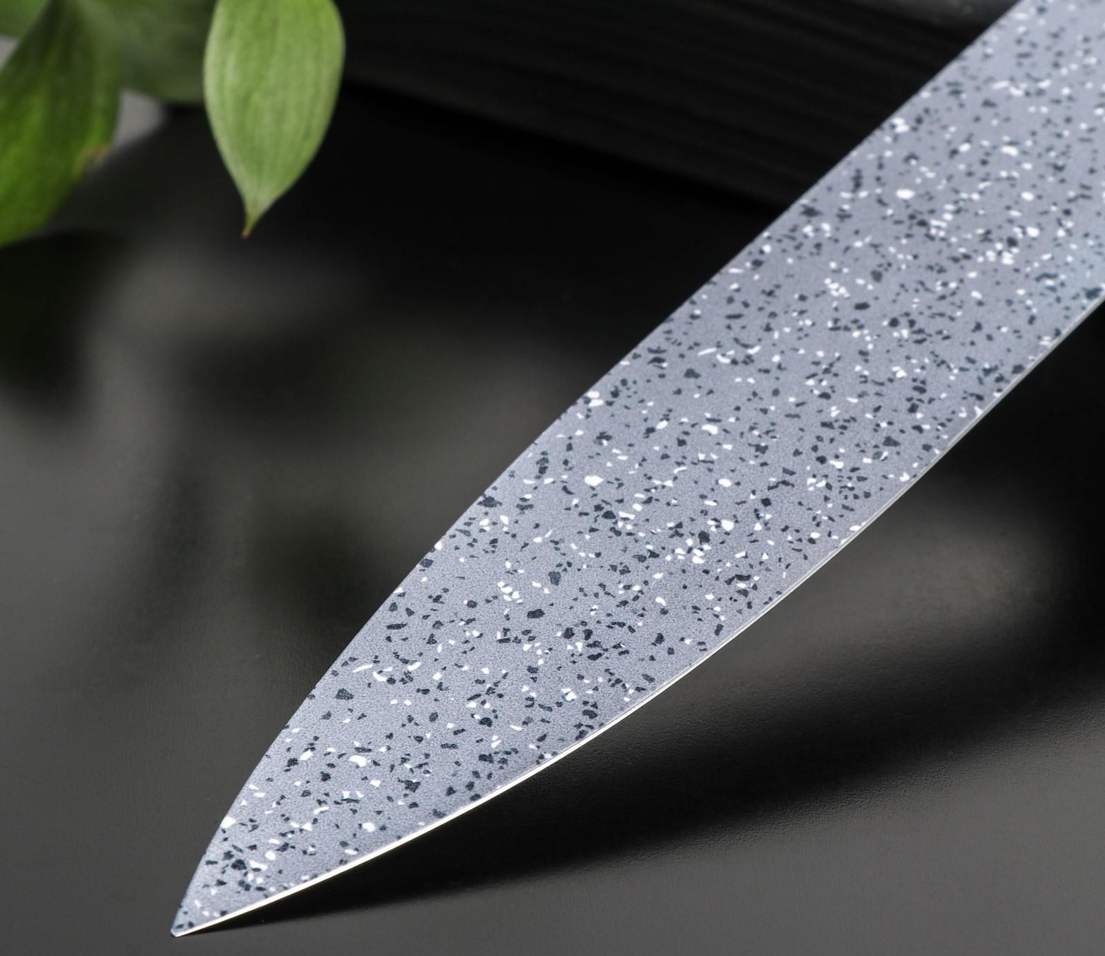 Нож с антиналипающим покрытием Доляна «Гранит», шеф, лезвие 20 см