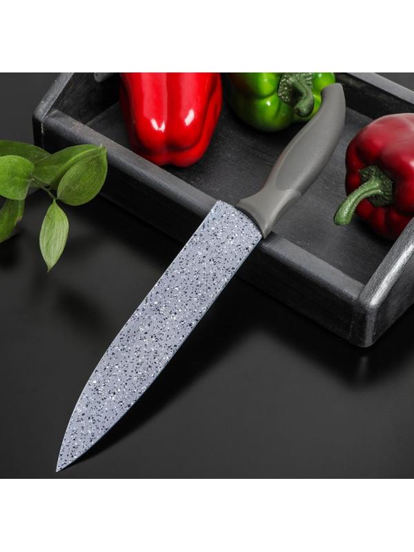 Нож с антиналипающим покрытием Доляна «Гранит», шеф, лезвие 20 см