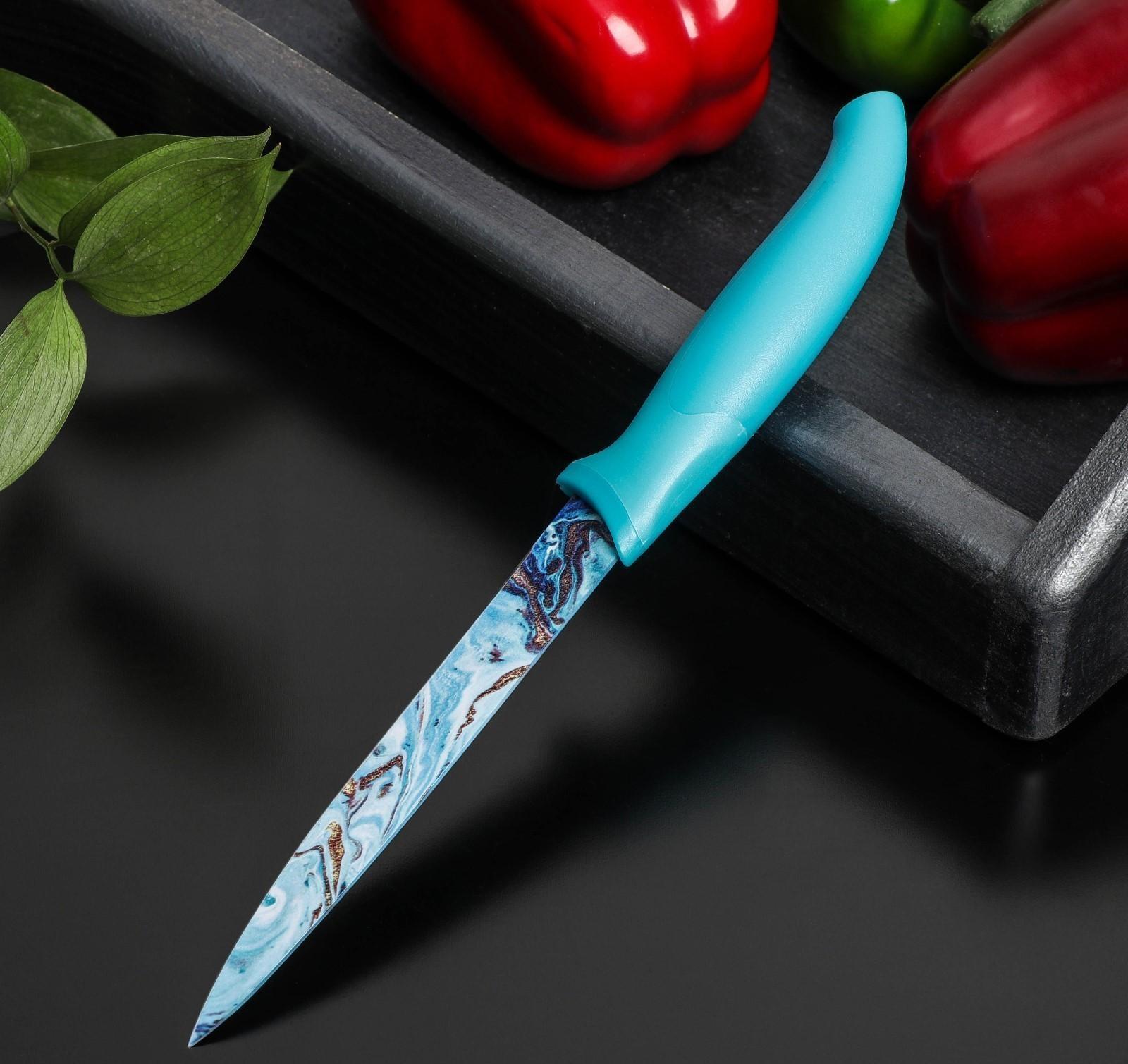 Нож с антиналипающим покрытием Доляна «Эпоксид», универсальный, лезвие 12,5 см